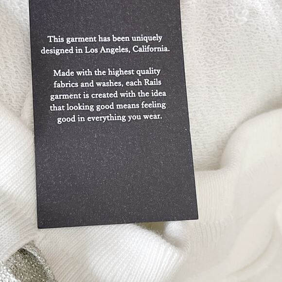 New Rails Oakland Slim Fit Glitter Stripe Joggers White Metallic Large L Lounge - Picture 10 of 14